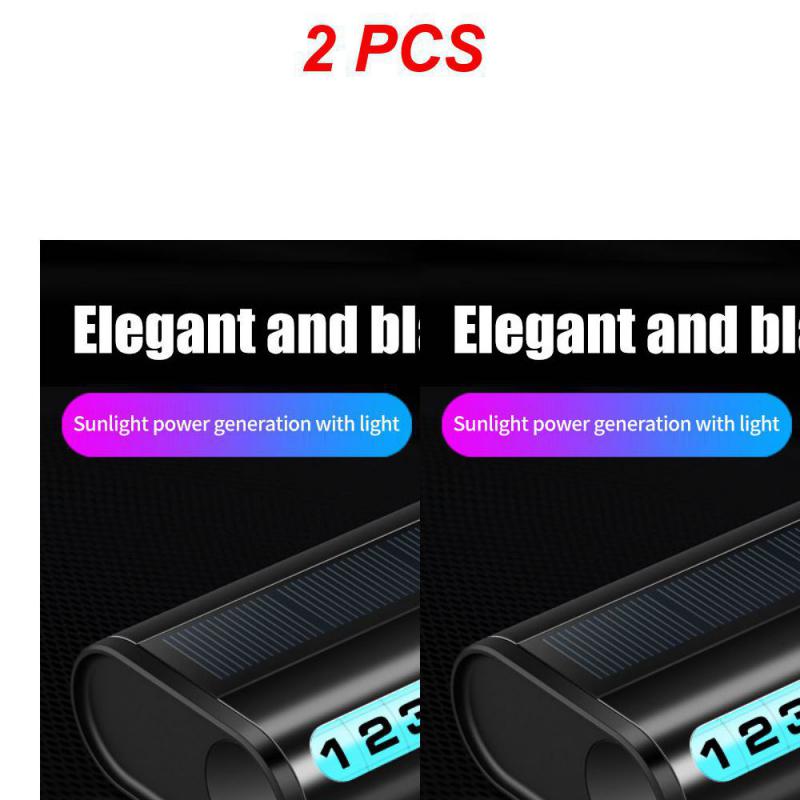 1~10 SZT Samochodowa Tablica z Numerem Parkowania Luminous Auto Karta Parkingowa Ładowanie Solarne Tymczasowy Postój Karta z Numerem Telefonu Do Dekoracji Samochodu
