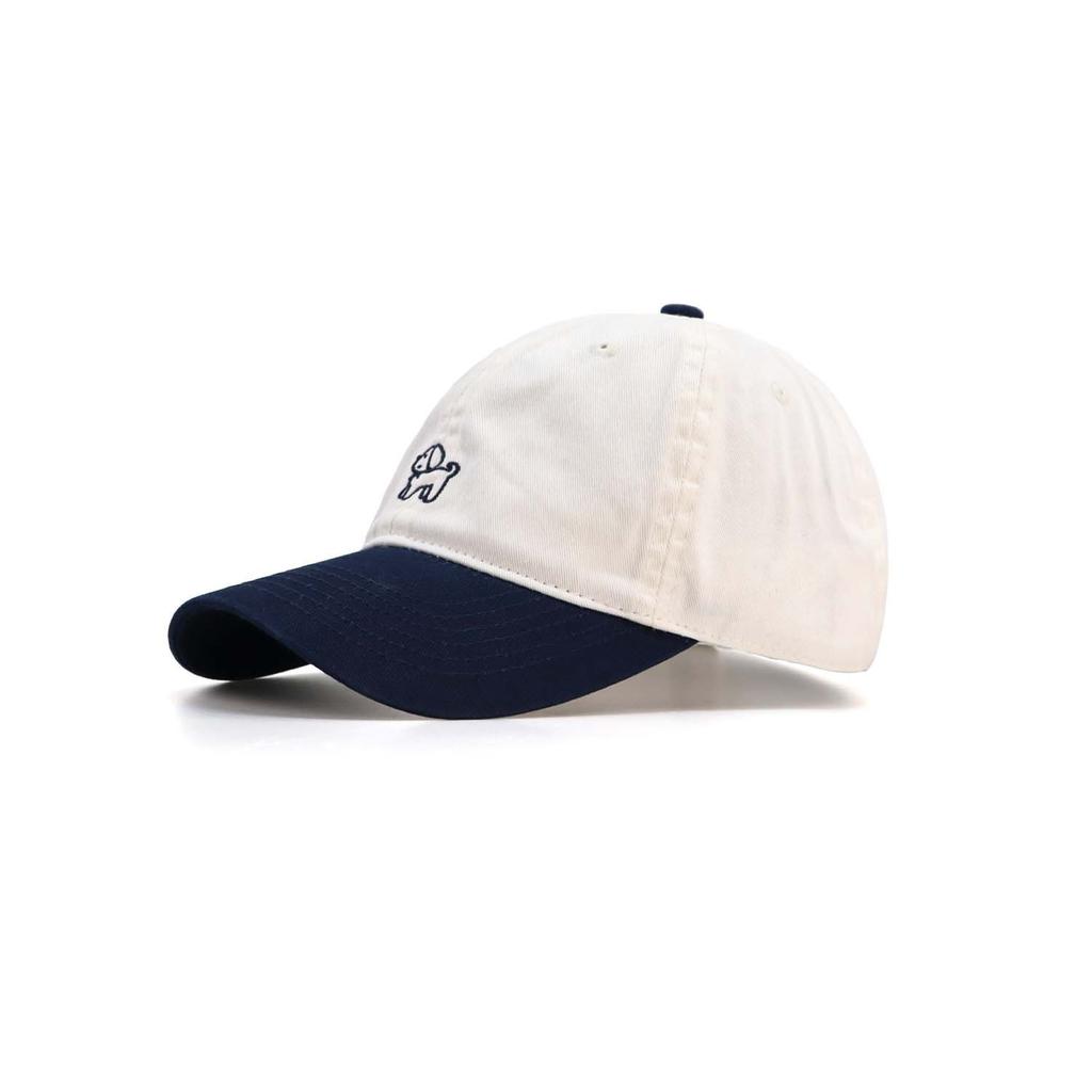Color blocked Puppy Embroidered Hat Women's White Summer Sun Protection Baseball Hat Men's Hat Wash