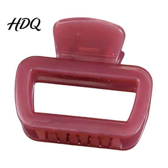 Square Hair Clip Hollow Design Claw Semi-Transparent Back Head Shark Elastic Spring Claw with Anti-Slip Teeth And Thick for Medium-Long