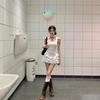 Women's Sleeveless French Knitted Vest Dress - Waist-Cinching First Love Style Little White Dress