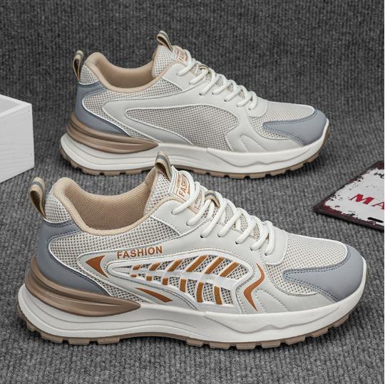 New breathable mesh sports shoes for men in autumn, trendy and versatile thick-soled casual shoes H654
