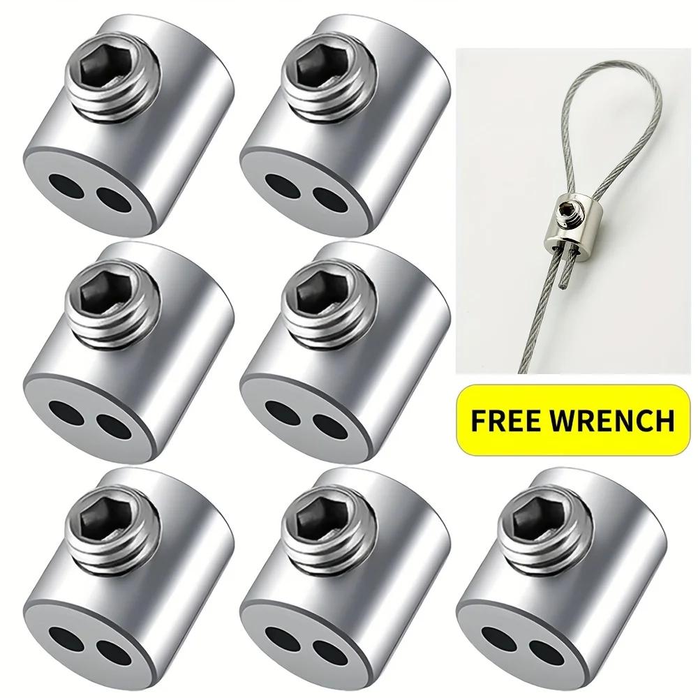 10PCS Adjustable Wire Rope Clamps, Multi-Hole Safety Wire Rope Clamps, Multipurpose Locking Fasteners серебряный