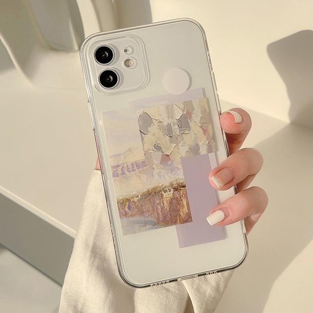 Husa de telefon cu pictura in ulei cu eticheta artistica Husa din silicon pentru Iphone 11 13 14 Pro Max Mini 12 Xsmax X Xr 7 8 Plus Ins Husa drăguță Capa