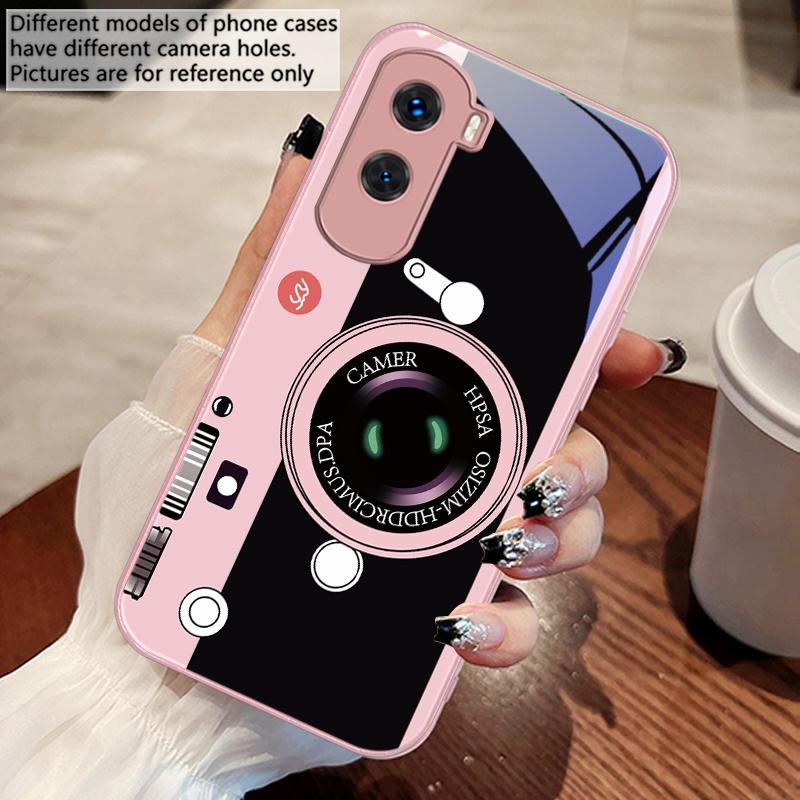 Dark Green Camera Pattern For Honor 30 50 50SE 70 Pro 90 200 200Pro Magic 4 5 7 Lite X9c Smart X50i Plus X9 X30 Glass Phone Case