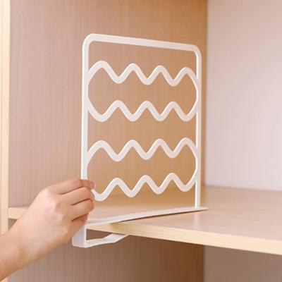Clothes Space  Divider Wardrobe Shelf Saving Rack Organizer