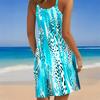 Women Plus Size Sleeveless Round Neck A Line Dress Interesting Mushroom Ladybug Print Loose Summer Leisure Short Dress