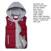 Women Winter Vest Coat Hooded Color Matching Zipper Closure Drawstring Sleeveless Padded Thick Waterproof Windproof Soft Warm Lady Waistcoat