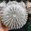 WHTUOHENG Ball Clear Crystal Clutches Evening Bag Women Luxury Diamond Prom Wedding Bridal Purse Rhinestone Mini Minaudiere