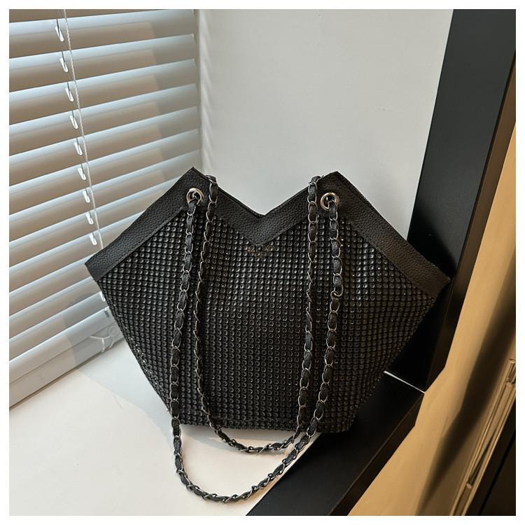 

Chic Rhinestone Tote Bag 2024 New Arrival In Gold Silver And Black чорний