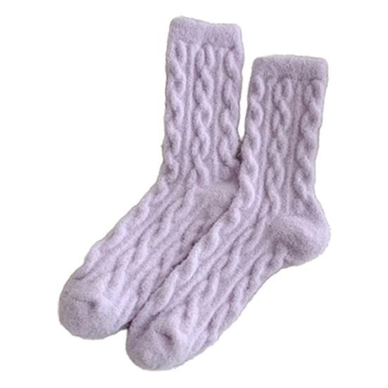 Fuzzy Winter Crew Socks Women Fluffy Warm Thick Socks Breathable Winter Sleep Socks for Indoor Lounging Outdoor Wear