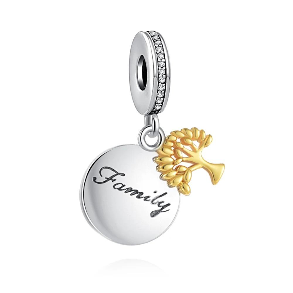 925 Silver Charm Family Tree Sunflower House Pendant DIY Bracelet Jewelry Gift for Women Fashion Trendy