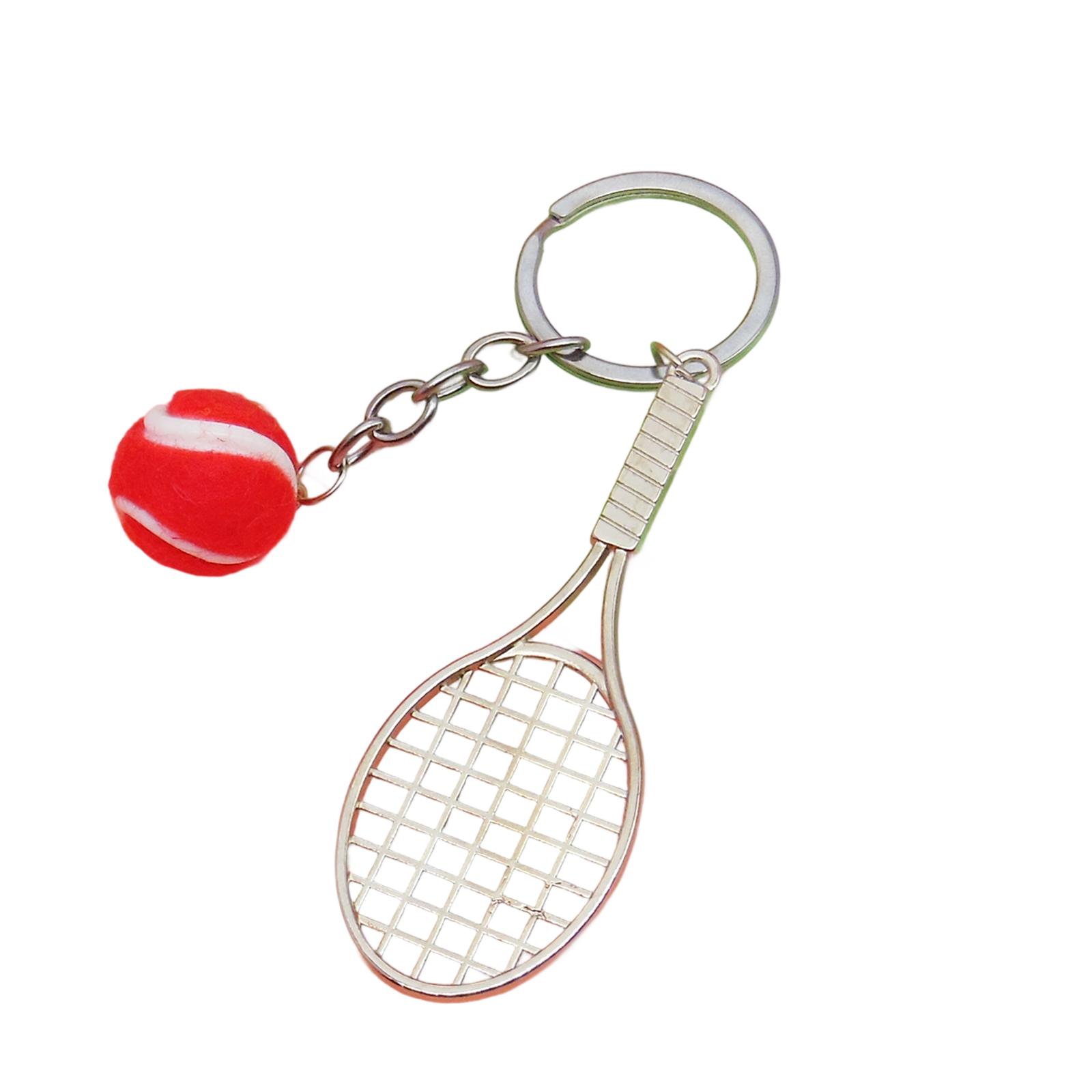

Realistic Tennis Racket Keychain Stylish Zinc Alloy Keyring Handmade Sporty Accessory Gift For Sports Enthusiasts красный