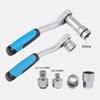 1 Set 17-Piece Pass-Through Socket Set For Chrome Vanadium With Ratchet Hexagonal Plum Blossom Shaped Tool Accessories