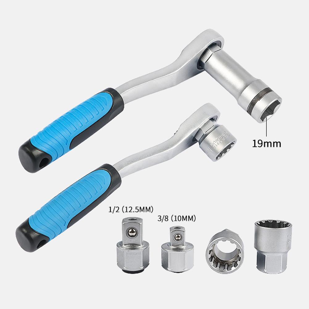 1 Set 17-Piece Pass-Through Socket Set For Chrome Vanadium With Ratchet Hexagonal Plum Blossom Shaped Tool Accessories