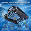 Robot Piscine sans Fil, 240Min&amp;300m² d'Autonomie, Nettoyage Sol/Parois/Ligne d’eau, Double Filtration Ultra-Fine, Bac 3.7L avec APP