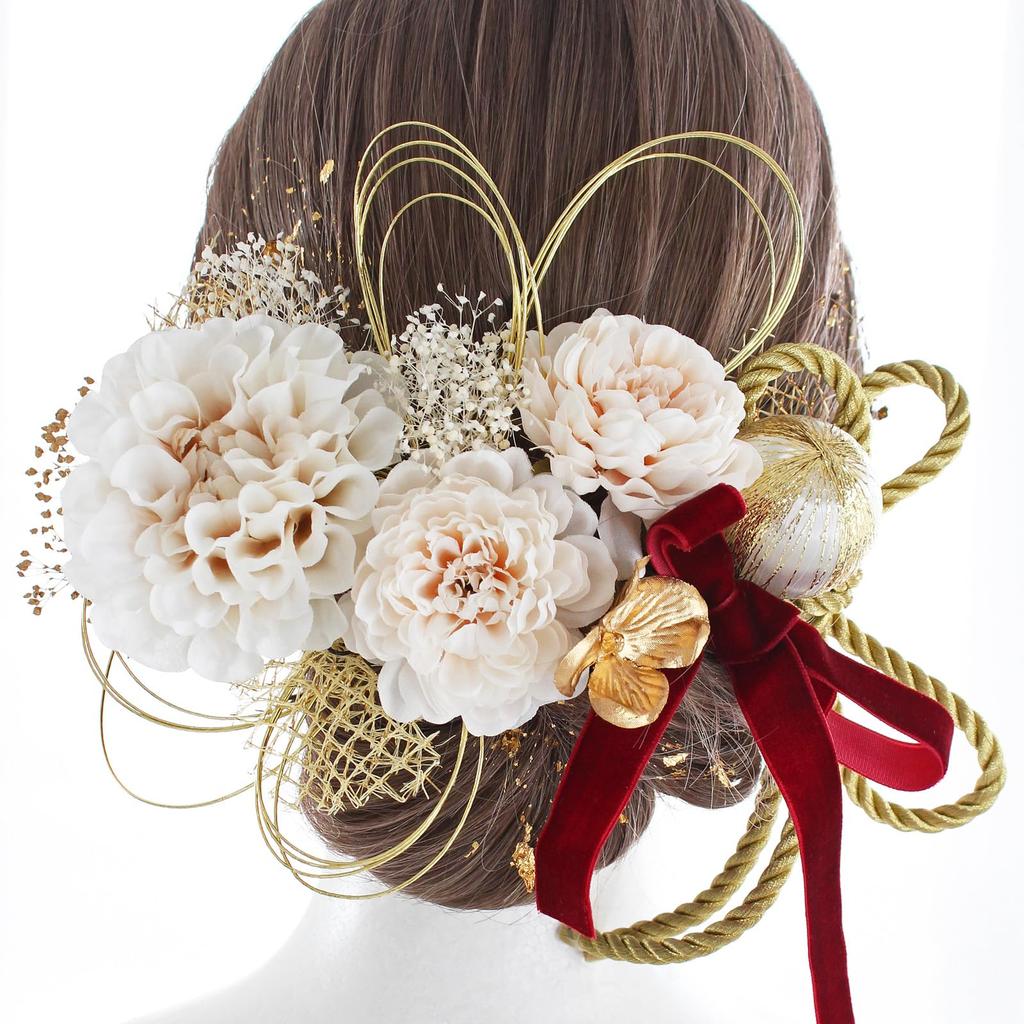 beauty Gorgeous hair ornament perfect for entrance fireworks and 20th birthday gatherings 3141h [LALALA flowers] coming-of-age ceremonies,