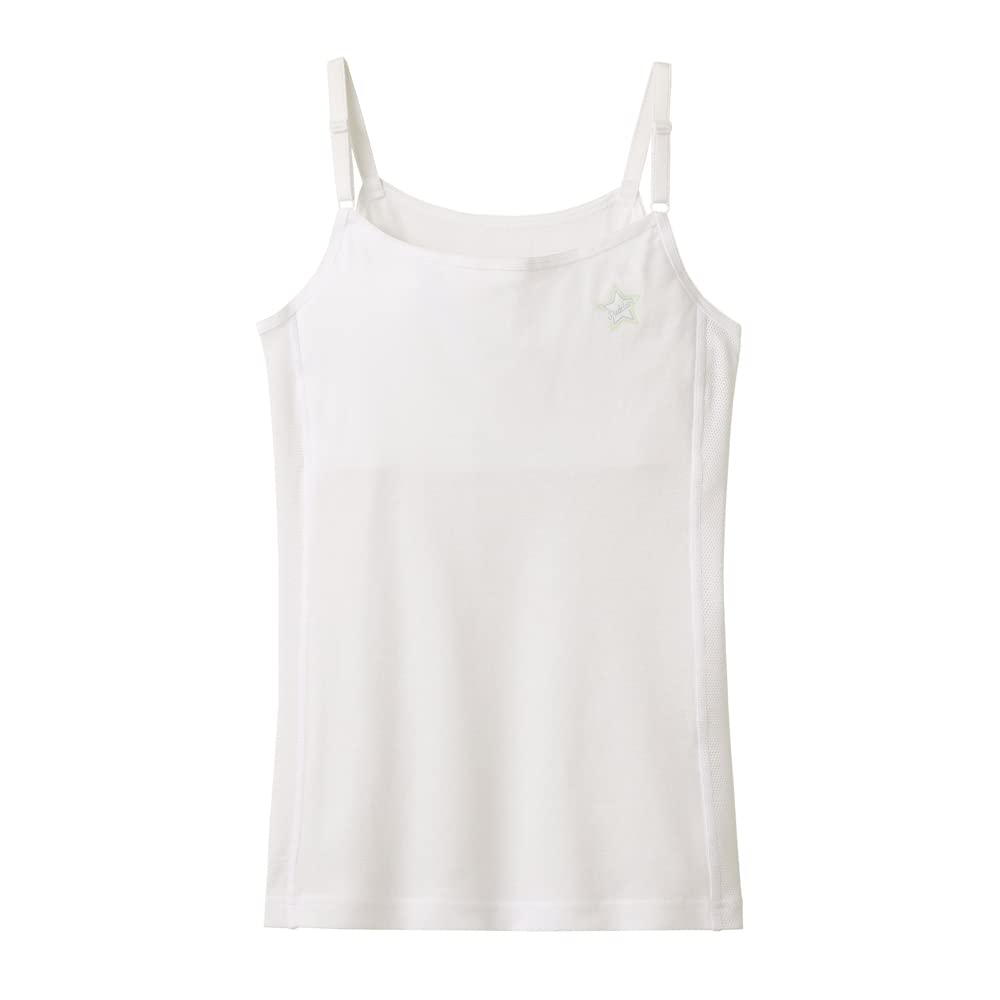 Gunze Pied Clair Camisole with Mesh and Double Chest New Size 160 (Girls) Pads, White,