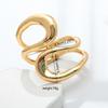 Exaggerated Heavy Industry Design Sense Zinc Alloy Smooth Surface Bracelet Geometric Personality Wide Women's Bracelet Ring