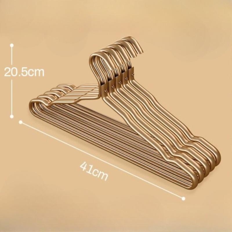 Clothes Hangers Metal 5 Pack Smooth Surface Shirt Dress Hanger Gold Aluminum Suit Hangers Durable Heavy Duty Coat Hangers