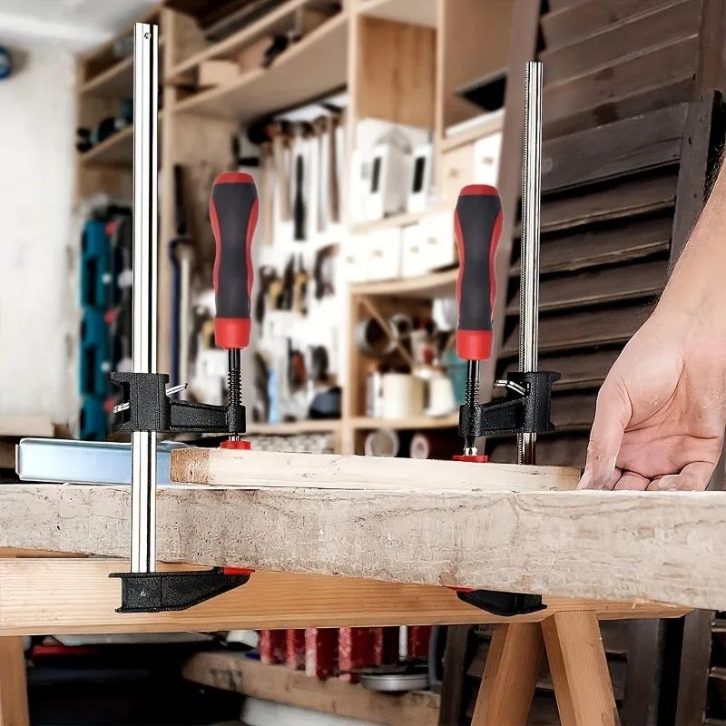 Clemă pentru prelucrarea lemnului, de tip F, de 1/2 bucată, clemă pentru instrumente de clemă din oțel cu conținut ridicat de carbon, fixează rapid plăci de lemn și piatră