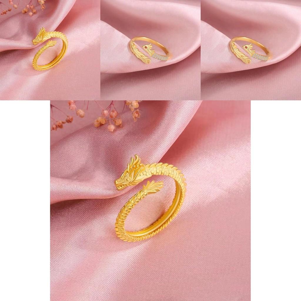 Beautifully Crafted Gold Plated Dragon And Phoenix Rings For Couples In 2023 Fashion