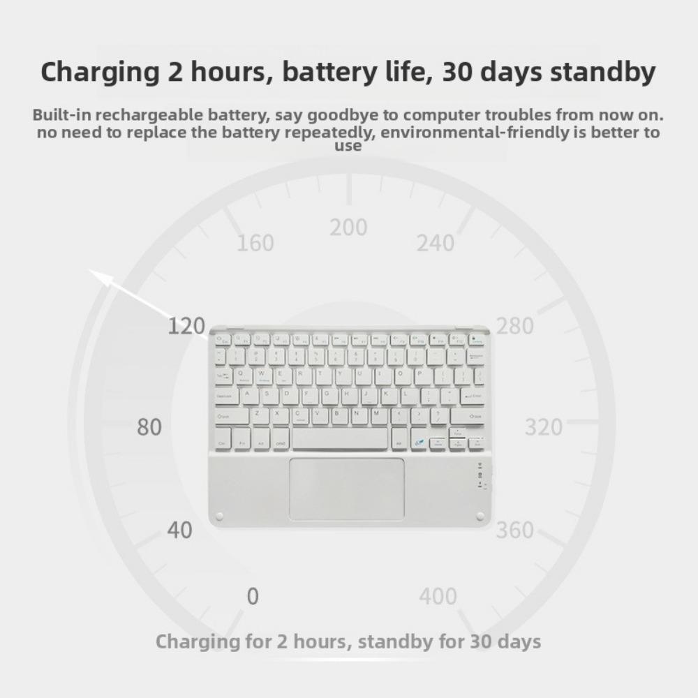 Bluetooth Keyboard with Touchpad for iPad iPhone Tablet Silent Rechargeable Wireless Keyboard Mouse Combo