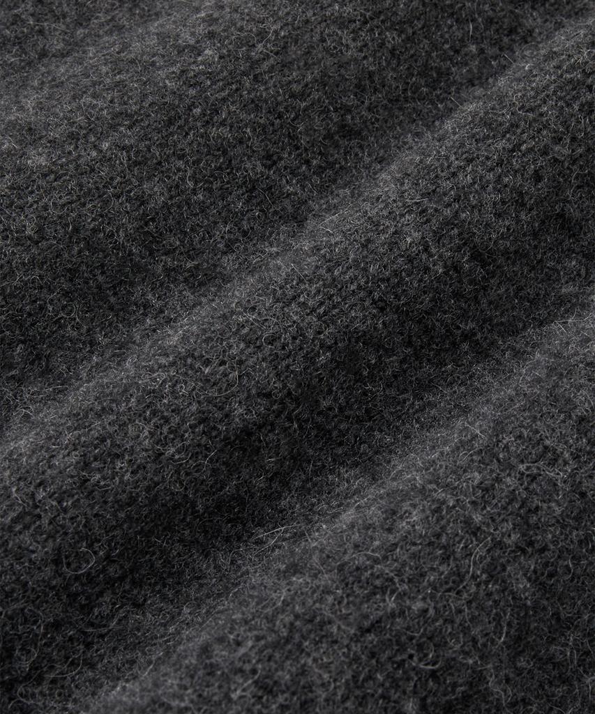 Branded Brushed Alpaca Cardigan [Charcoal]