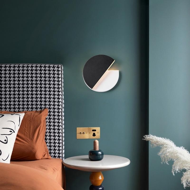LED Wall Lamp 360 Degree Rotation Adjustable Bedside Lights White Black Creative Wall Light Modern Bedroom Loft Aisle Lamps