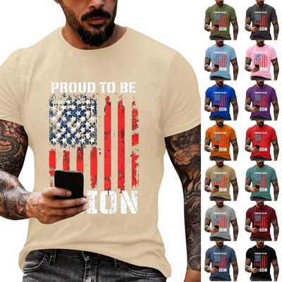 Men's Loose Fit Short Sleeve Casual T Shirt Labor Day Printed Graphic Tee Crew Neck Comfortable Top for Everyday Wear