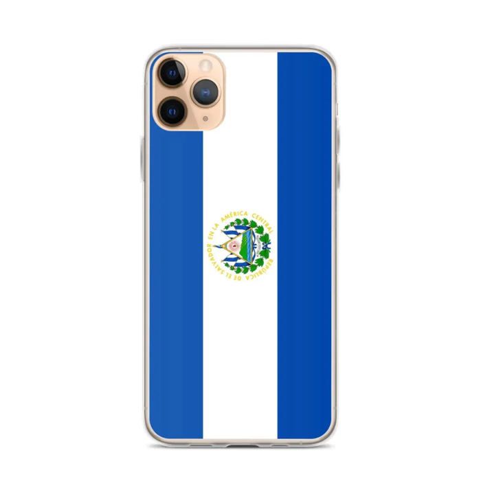 Coque iPhone - Drapeau Salvador - iPhone 11 Pro Max - Souple - Multicolore - Verticale
