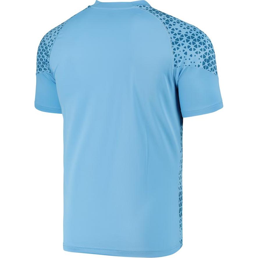 Puma Manchester City Logo Badge Pattern Sports V-Neck Short Sleeve T-Shirt Men Tops Light-Blue 772877-15