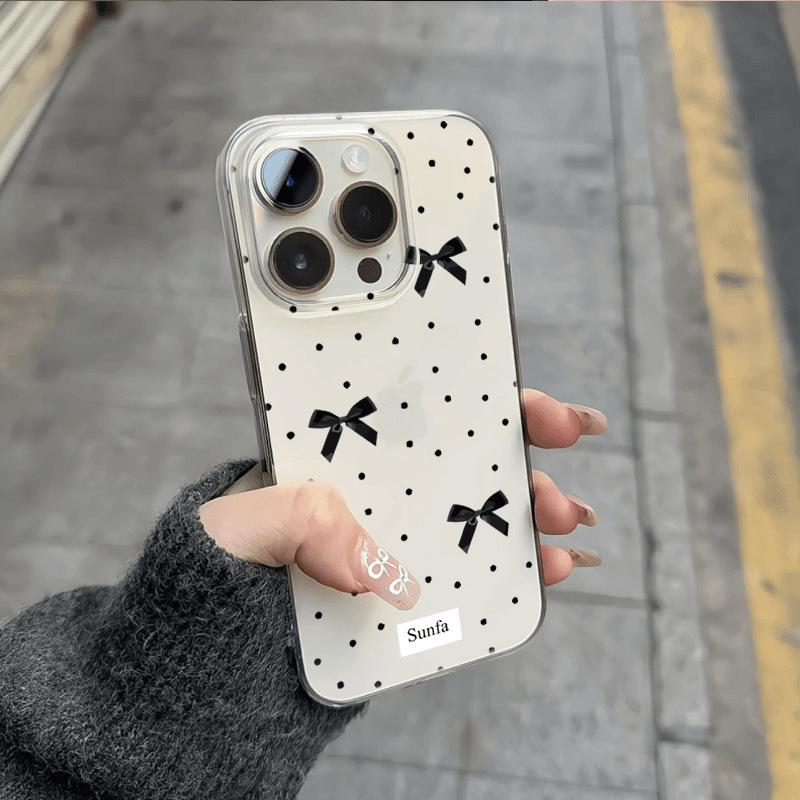 Polka dot bow is suitable for Apple 11 11 mobile phone case cartoon simple 11promax large hole soft case 11 11