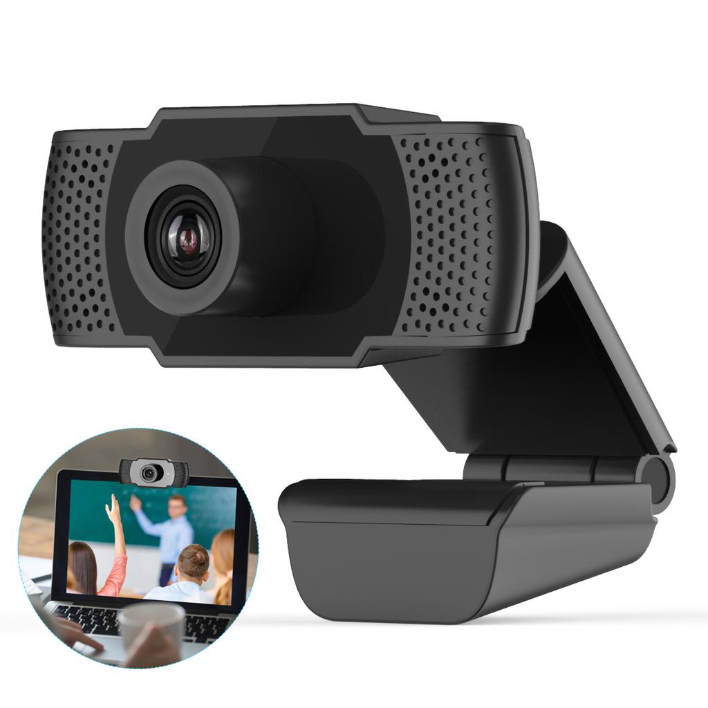 Webcam 1080p Black Computer Office Camera Builtin Microphone Free Drive USB X22