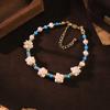 Natural Freshwater Pearl Cluster Turquoise Beaded Bracelet for Women Daily Office Wedding Dainty Pearl Bracelet Bohemian Jewelry