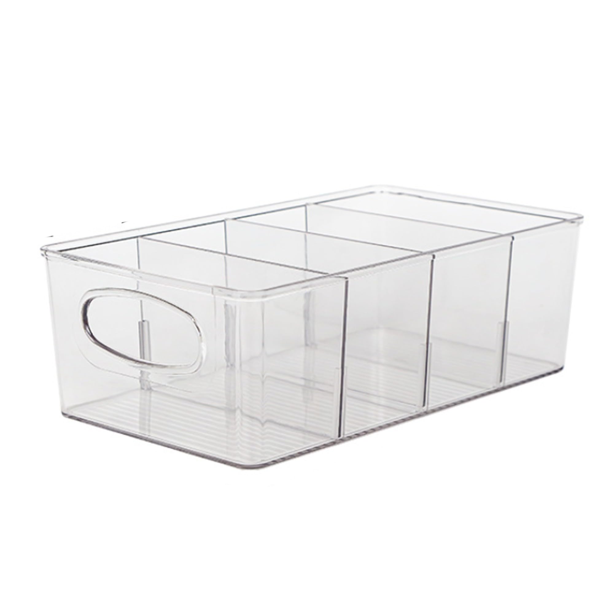 Asdays Refrigerator Storage Transparent Storage Case Kitchen Storage Refrigerator Drawer Clear Case with Dividers (1 piece)