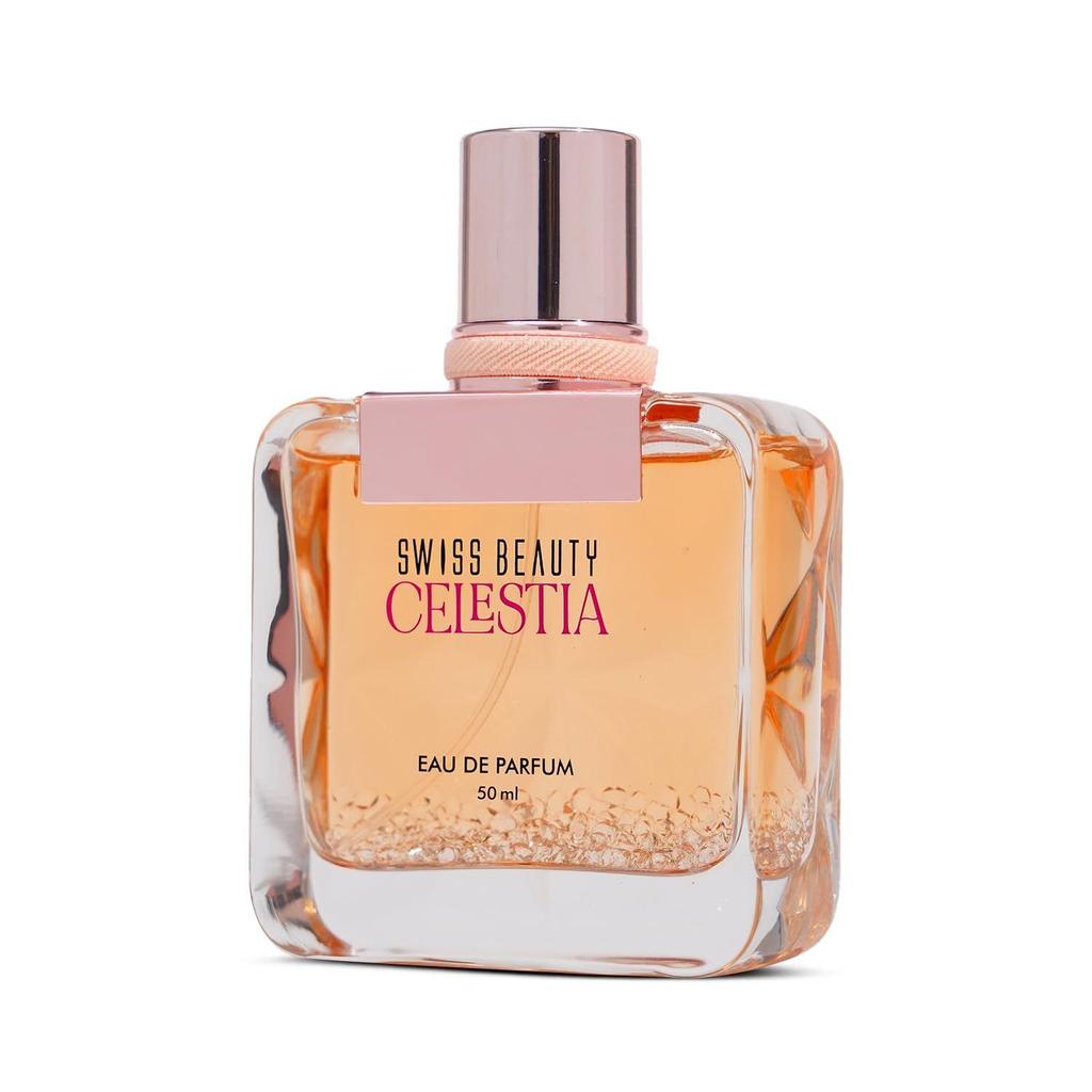 Swiss Beauty Celestia EDP | Profumo a Lunga Durata | Per Tutti i Giorni | Nota di Testa: Fiori d'arancio | Note di cuore: Caffè e Mandorla | Nota di Fondo: Cedro