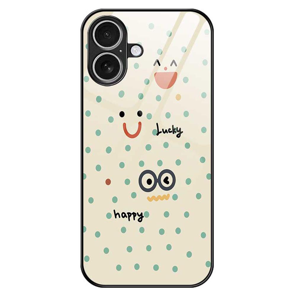 For iPhone 17 Case PC TPU Tempered Glass Pattern Printing Anti Drop Phone Back Cover