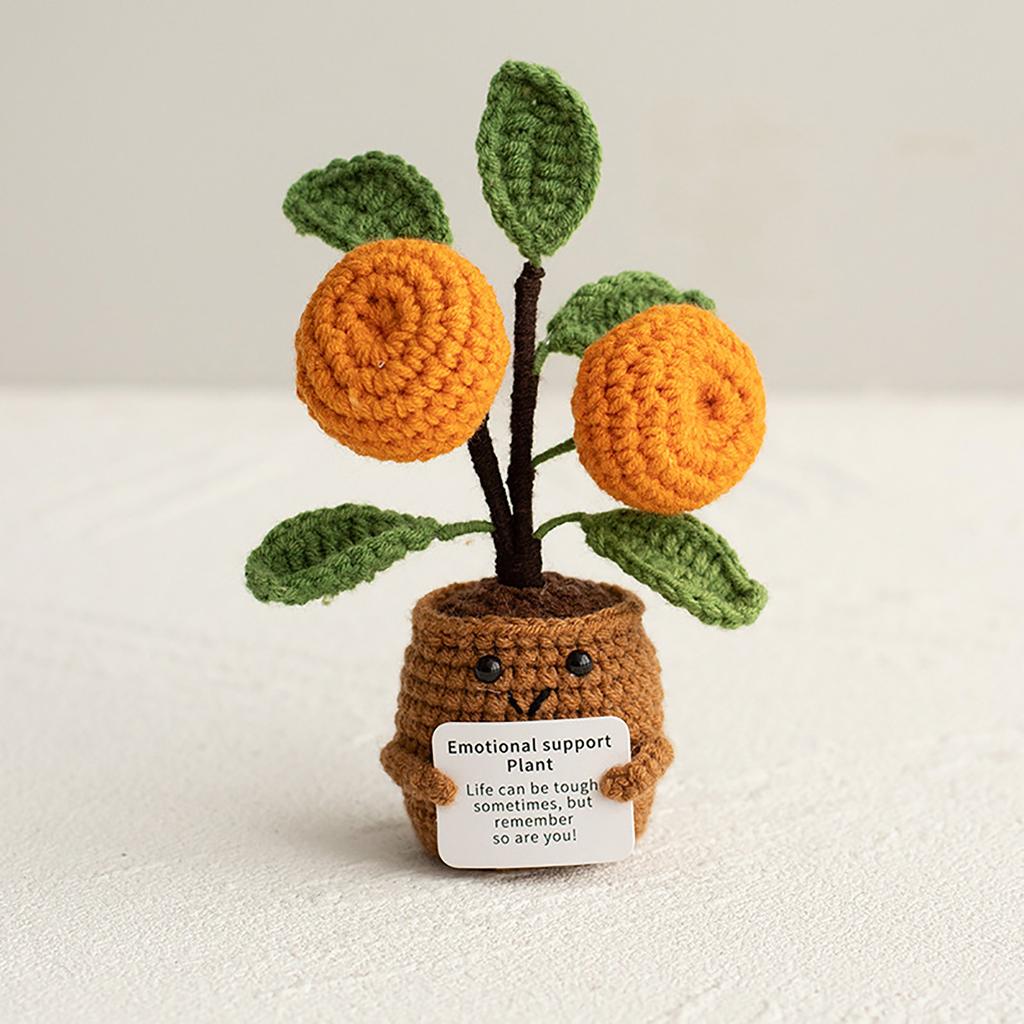 Homemade Crocheted Plant Pots Creative Knitted Pots Cute Positive Encouragement Pots