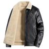 Men's Thick Leather Fur-Lined Motorcycle Jacket - Autumn/Winter Collection