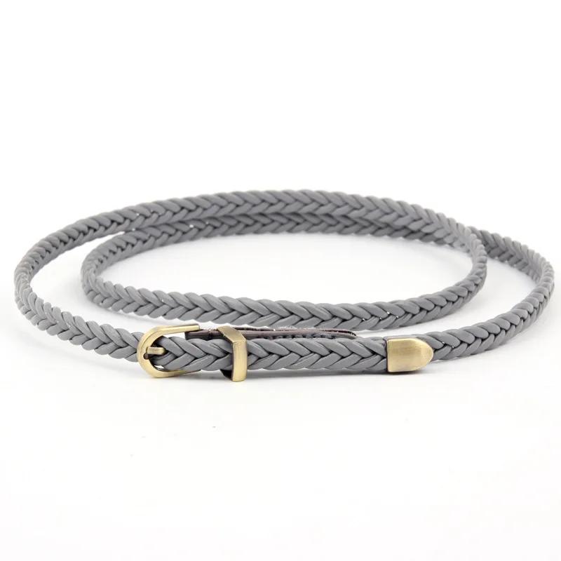 Women Belts New Retro braid PU Leather Metal Pin buckle Belt Girl Dress Jean Pants Waistband Belts Clothing Accessories 0.8X99cm
