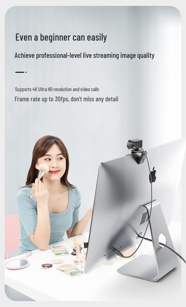 4K HD Webcam: Plug-and-Play for Home, Online Classes, Streaming & Photography