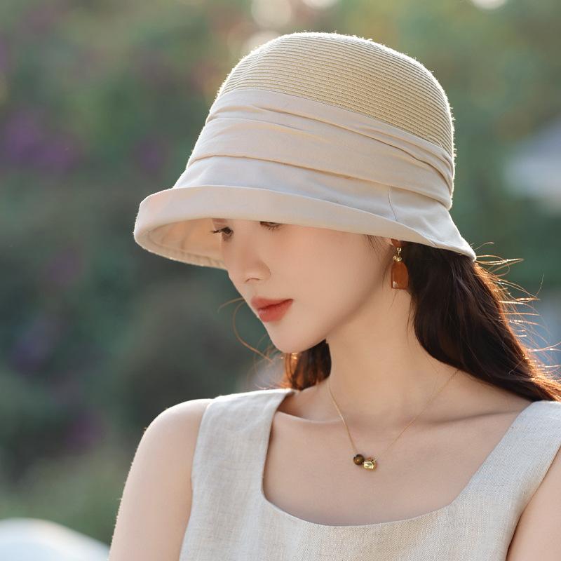 

Summer new hat femininity high-end Lafite straw hat fashion upturned sunshade sunscreen hat sun hat Average size