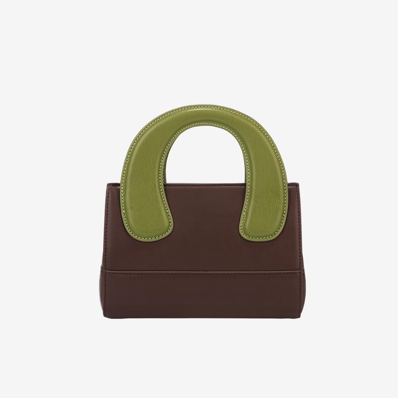 Spring Single-shoulder Women's Small Square Leather Crossbody Bag, Cute Hand-held Leather Women's Bag