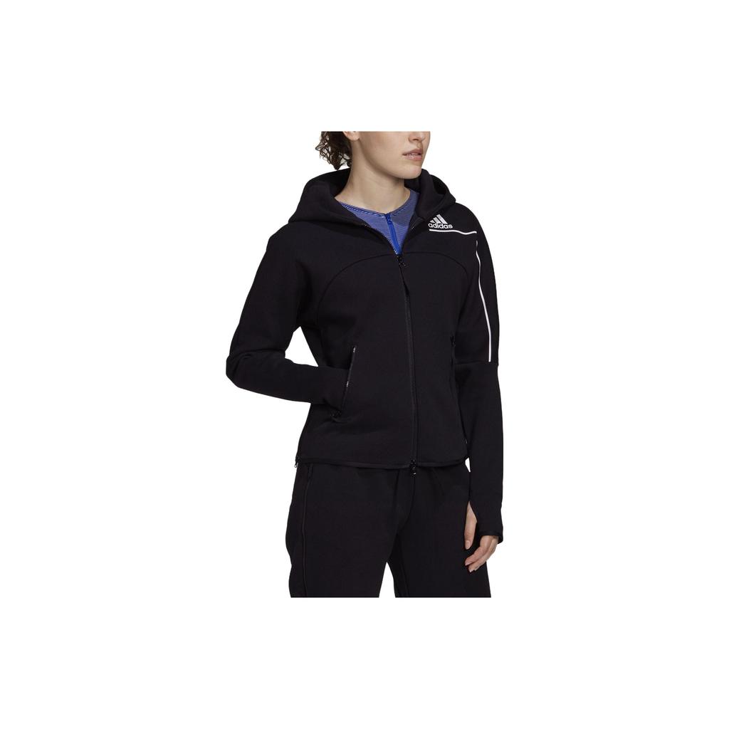 adidas ZNE Hoodie with Drop Shoulders Women Jackets Black GM3275