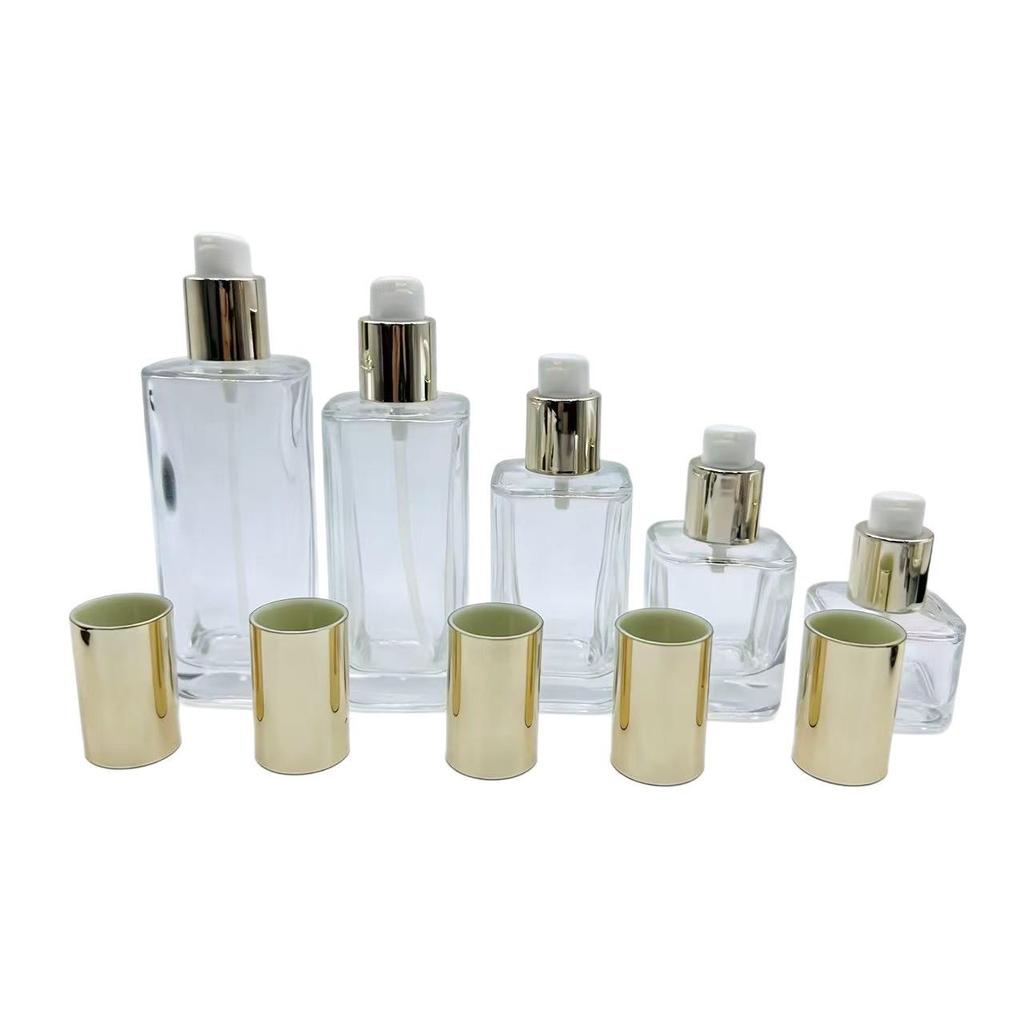 Press-Type Square Skincare Bottle (30ML-120ML) for Lotion, Essence, Toner