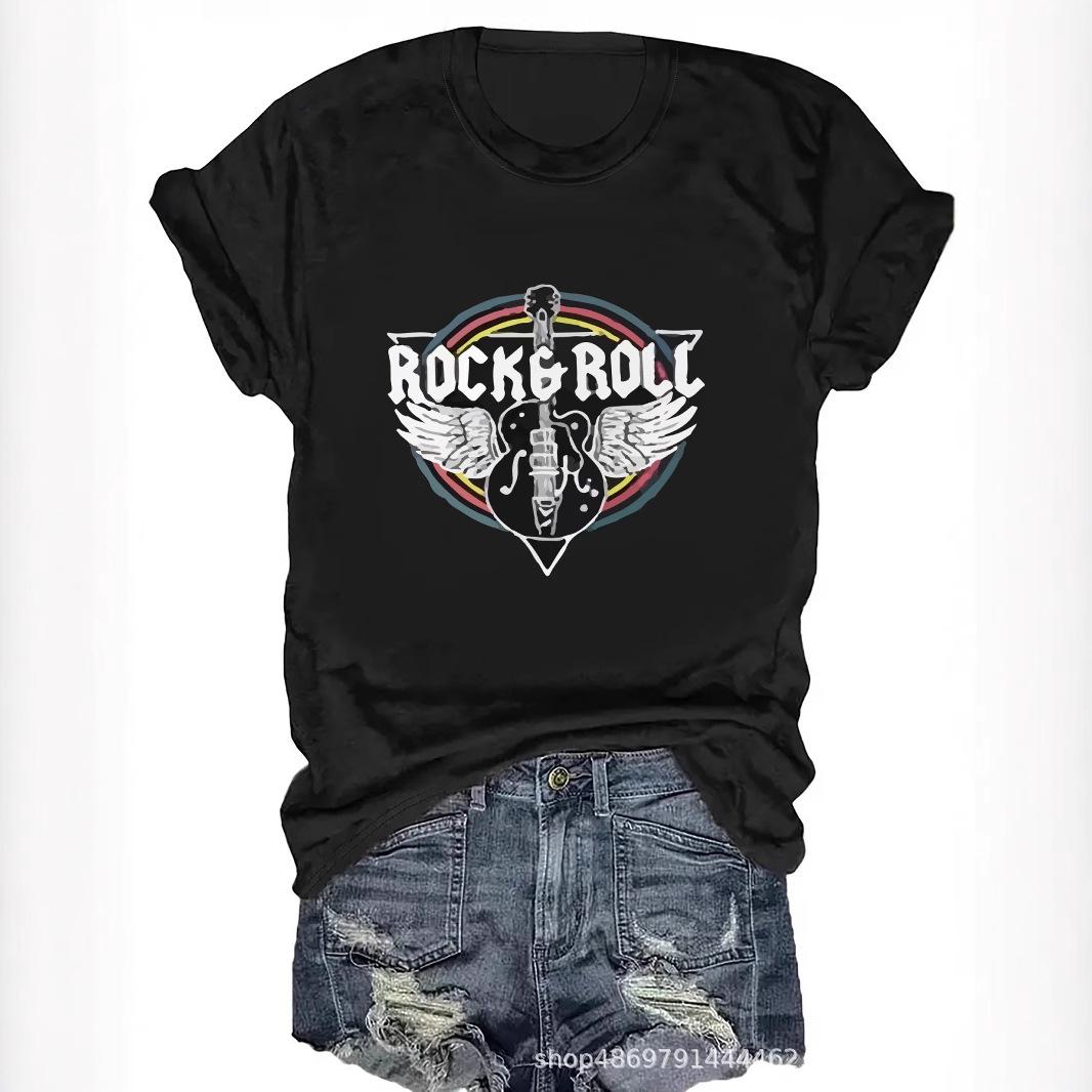 

Women s Cross-Border Fashion Round Neck T-Shirt XXL