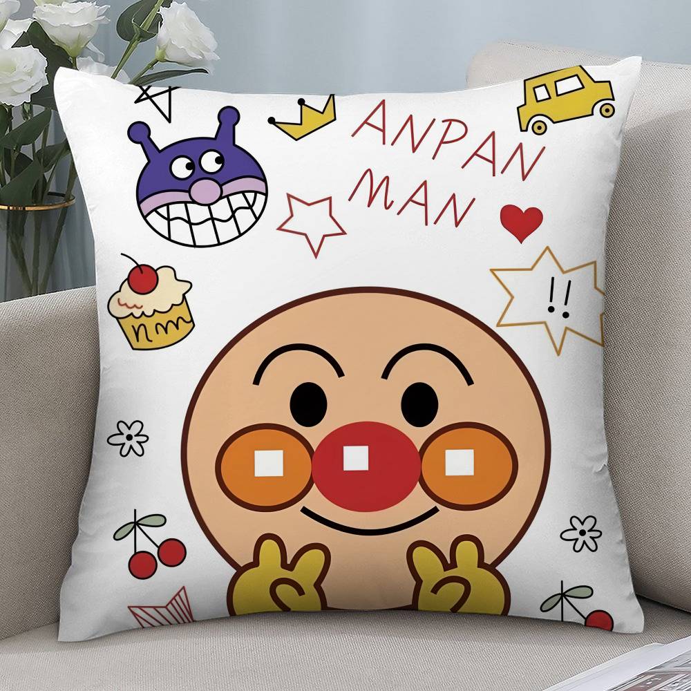 

Japanese Cartoon A-Anpanman Pillow Case Short plush Double-sided Print Square Throw Pillow Covers Sofa Home Cushion Decor 12x12Inch