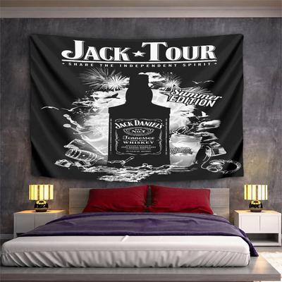 Jack Daniel's Sommerausgabe Designmuster Wandbehang Wandteppich Dekorative Wandteppiche Heimdekoration für Schlafzimmer und Wohnzimmer