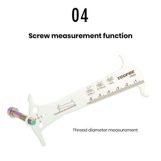 3-in-1 Chain Measurer Ruler Bicycle Chain Wear Indicator Tool High Strength Rustproof Corrosion-Resistant Screw Measurement Bike Gauge Tool