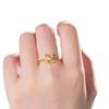 Gold Adjustable Cute Color Rabbit Ring With Adorable Smiling Face Women For